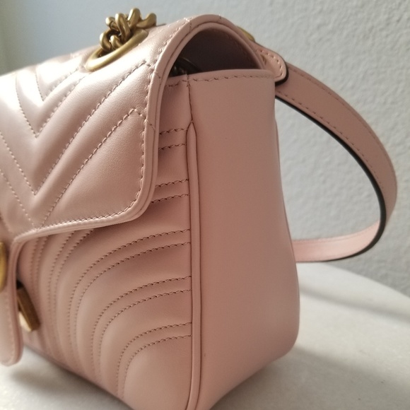 NWT Gucci marmont matelasse flap bag pink - Picture 3 of 8